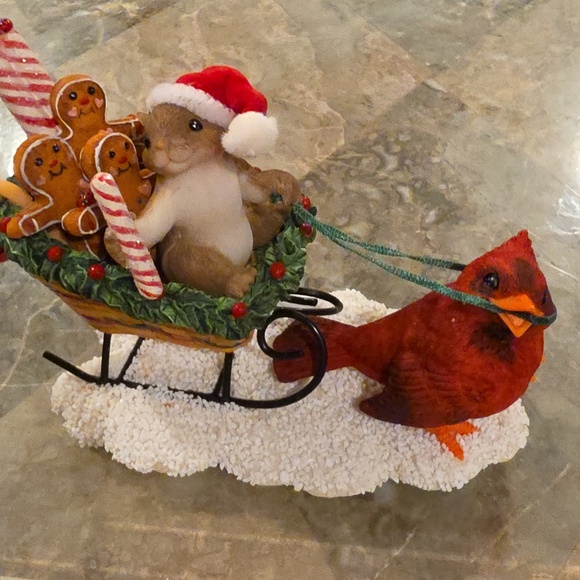 Fitz and Floyd Red and Brown Holiday Decor Sleigh - Picture 6 of 7